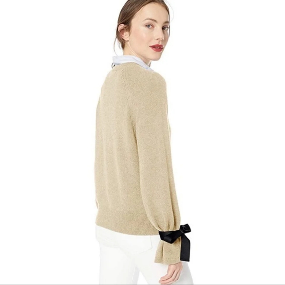 J. Crew Tie Bell Sleeve Sweater Blouse M - Picture 2 of 9
